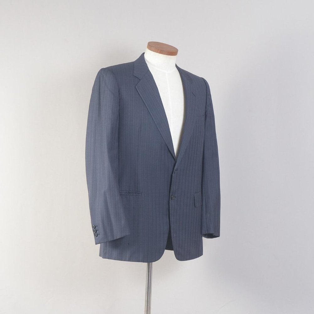 Giorgio Men's Coat Blazer Blue Pinstripe 52R